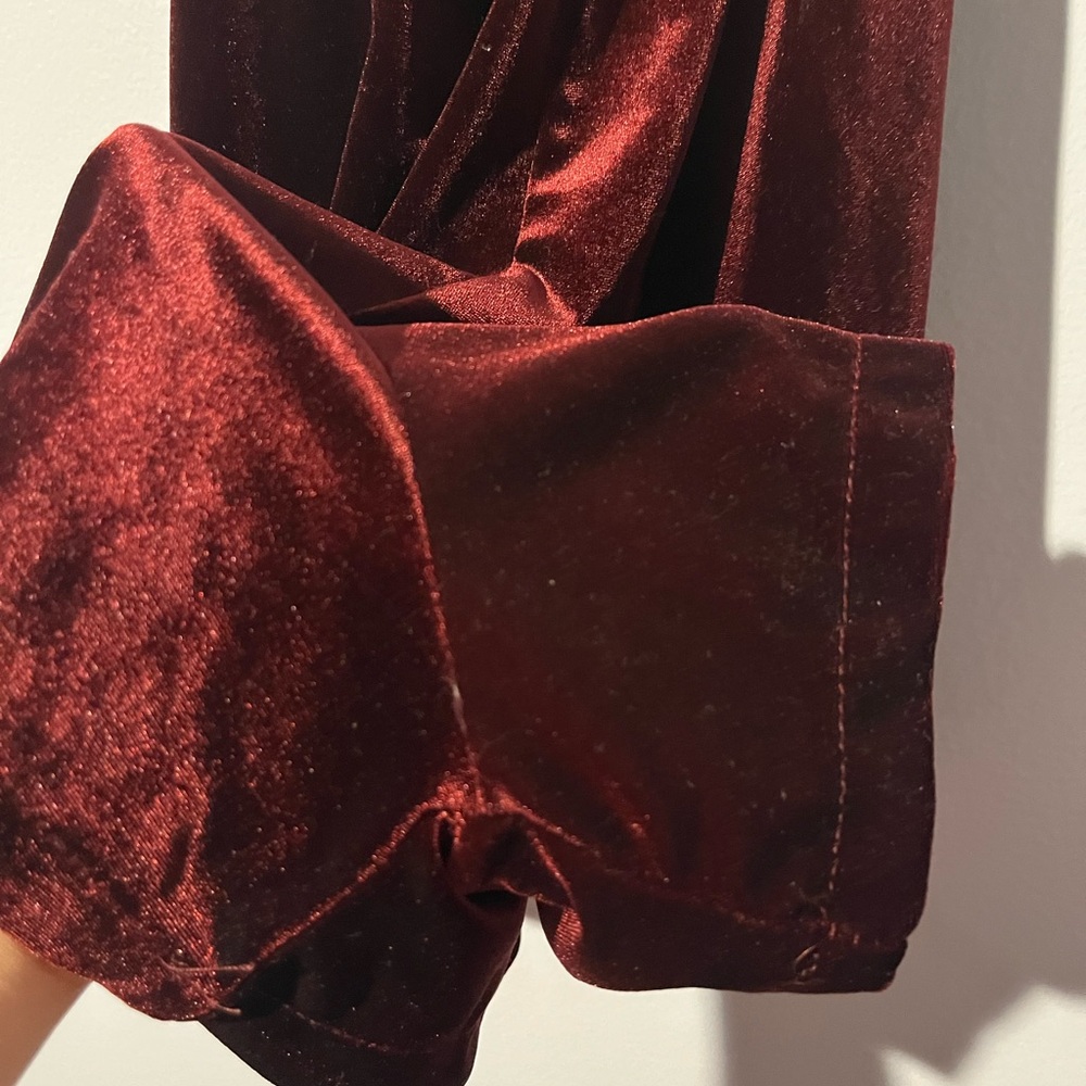 Maroon velvet romper